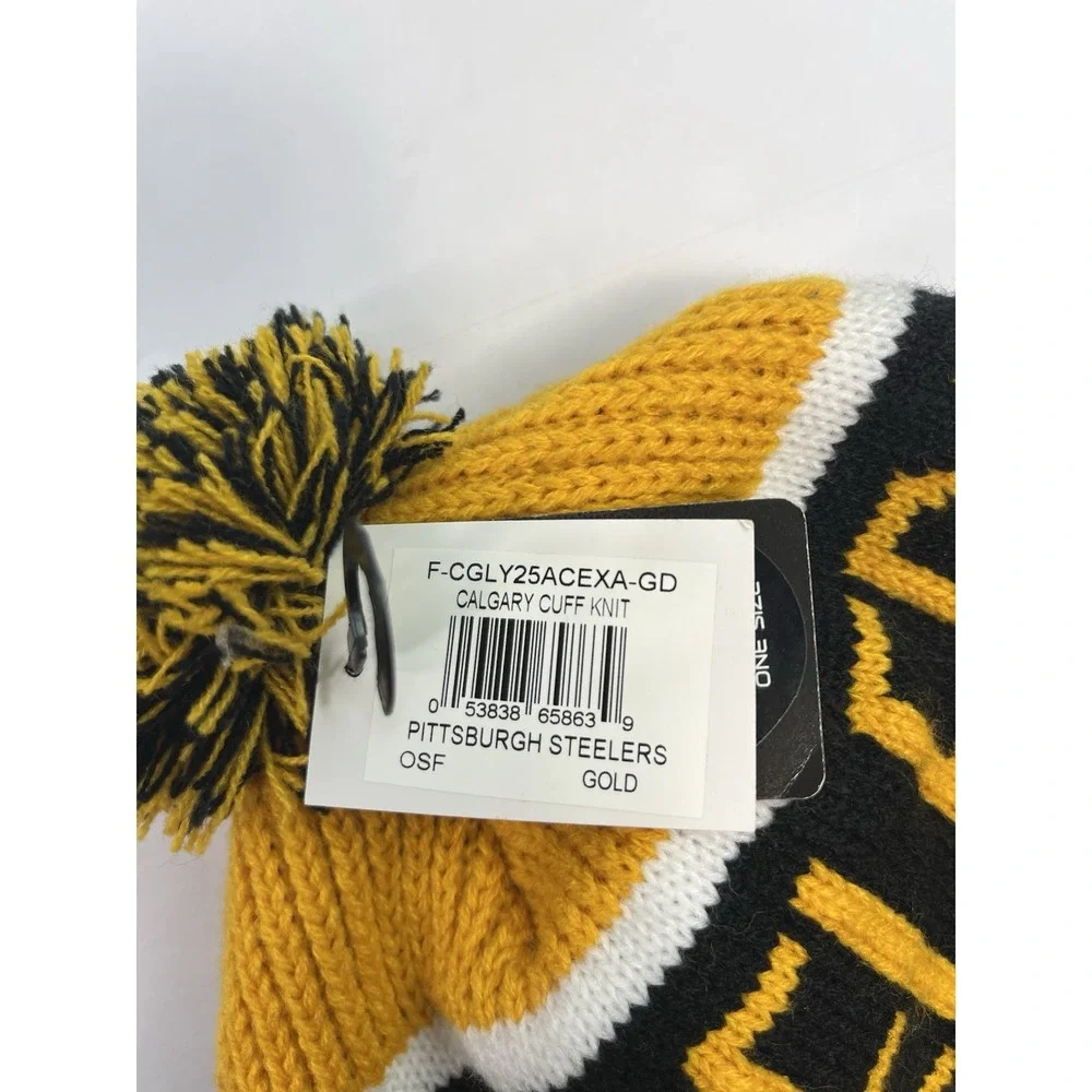 NEW 47 Brand Pittsburgh Steelers Men's Knit Beanie Hat Cap Black And Yellow